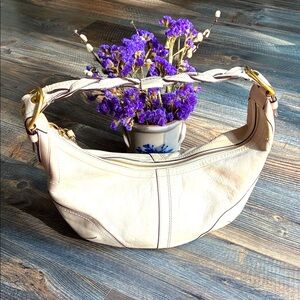 Coach Cream Leather Hobo Bag